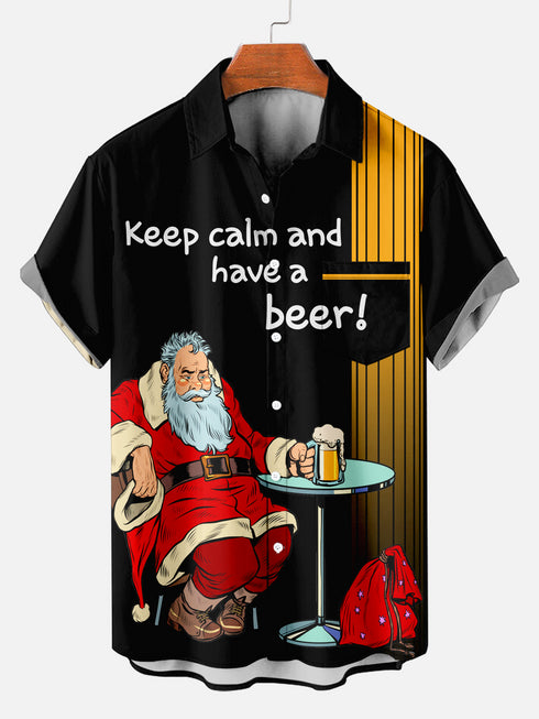 Men's Christmas Funny Graphic Short Sleeve Hawaiian Shirt